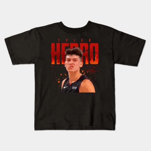 Tyler Herro Kids T-Shirt by Juantamad